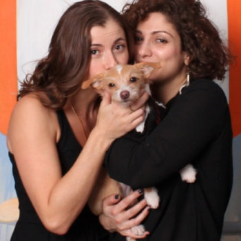 Robly - Anne and Melissa (employees #3 and #4 of 40 now) loving Peanut.