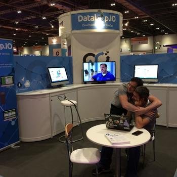 Dataloop.IO - Steven and Tom show their bromance at the Dataloop.IO trade stand at IPExpo