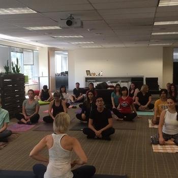 Internal Drive LLC - Every two weeks our employees can participate in a free yoga session.