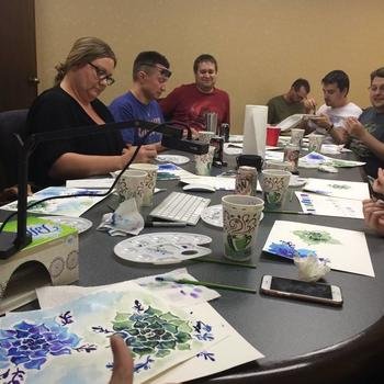 Lextech - We learn something new every lunch-and-learn, like water painting!