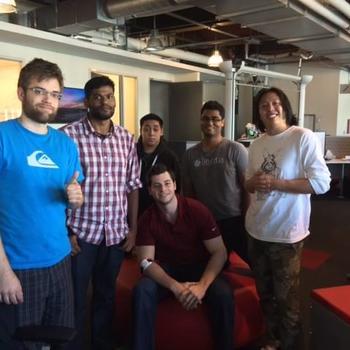 Flybits - Hackathon team looking jolly with 30 minutes to spare