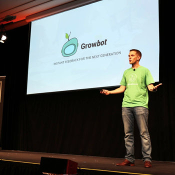 Disco - Justin pitching Growbot at 500 Startups Demo Day.