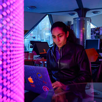 Kalgera - Ruky, our UX designer hard at work with some mood lighting