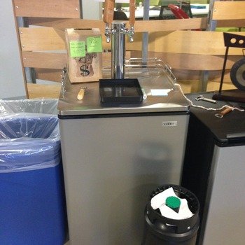 Kiva zip - Kegerator: We're cool, hip, and upstarty! And we like beer. Also, this beer is purchased from a Kiva Zip borrower, who got a loan to ramp up his business. So we're walking the walk when it comes to supporting our local entrepreneurs.