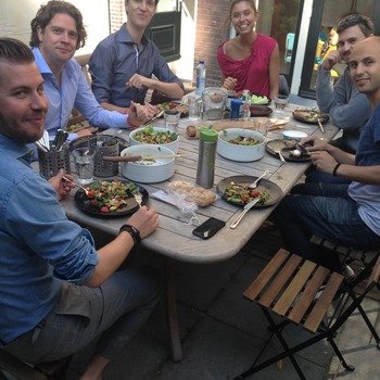 Fitmo - Shared salad with Fitmo team at the office garden.