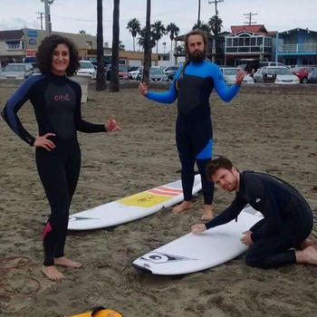 Hykso - If you're a warrior, you can wake up early and go surfing before you come to the office. Otherwise you can do like some of us and just take cool pictures with the board.
