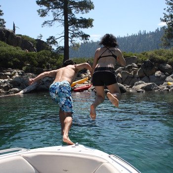 DwellAware - Taking the plunge at our company offsite in Tahoe