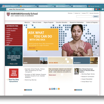 Seratis - Divya on the front page of the Harvard Kennedy School website for Seratis