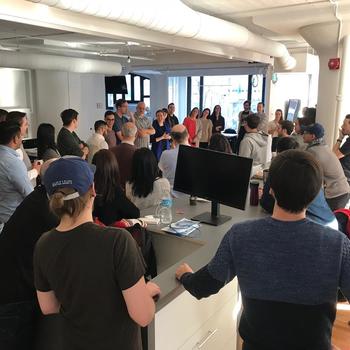 Coinsquare - Our first standup in the new office!