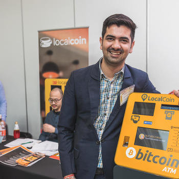 localcoin - Our Director of Retail Sales, Sahil representing localcoin at Tradeshows.