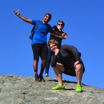Yup Technologies Inc. - "We on top of the world!" - striking a pose mid team hike