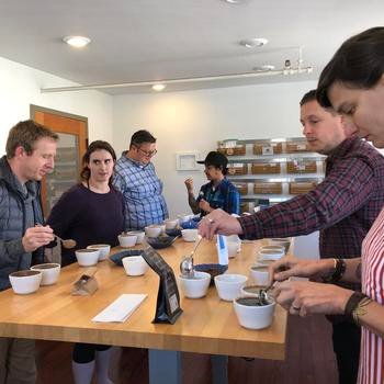 Bellwether Coffee - The team cupping coffee together