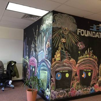 FoundationDB - We hired a local chalk artist to decorate our office in Cambridge