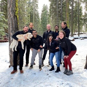 Invisible AI - Company offsite in Lake Tahoe with one of our many office dogs!