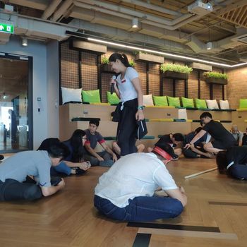 Amity - Prevent office syndrome- this is one of our wellbeing events at our Bangkok office. 