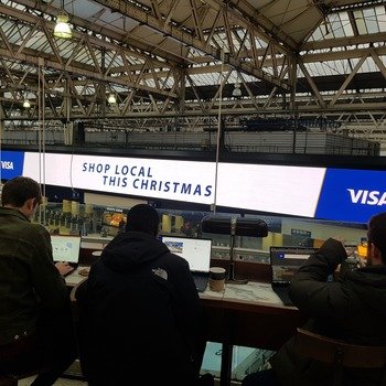 Flux Outdoor - On-site at Waterloo station launching a campaign for Visa