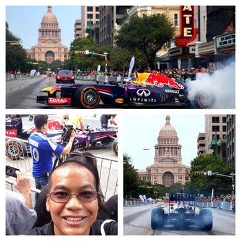 Communication Service For The Deaf, Inc. - On any random day, you can find events outside our downtown office. Today, some Formula1 racers decided to take a drive down Congress Avenue.