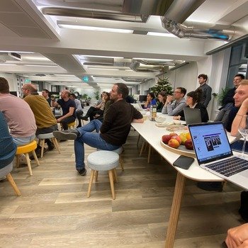 Popsa - All-hands meeting with the team in the Soho office