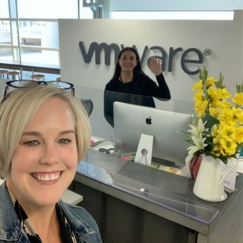 VMware - Two women in VMware lobby 