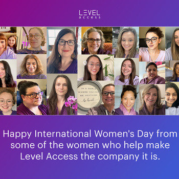 Level Access - Photo collage of our team members participating in "International Women's Day"