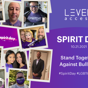 Level Access - photo collage of our employee's celebrating "Spirit Day" 