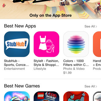Peekabuy - StyleIt as the Best New App among all category, featured on the App Store front page.