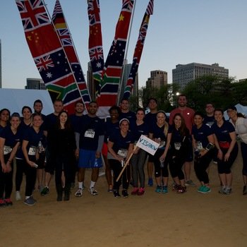 Envoy Global - Members of the VN team celebrating after the Chase Corporate Challenge