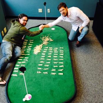 StarsDraft - We like competition. Can you guess how many tees were dumped onto our putting green?