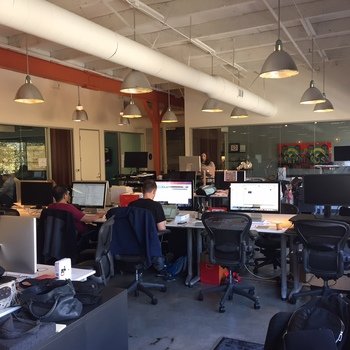 Point - We work in a bright, sunny, and open space in downtown Palo Alto