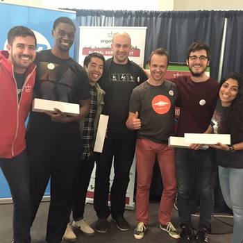 Clusterpoint - Our team together with Clusterpoint special prize winners at the AngelHack Silicon Valley hackathon